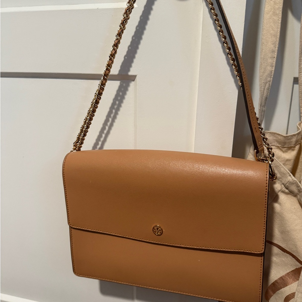 Tory Burch Tan Leather Shoulder Bag
